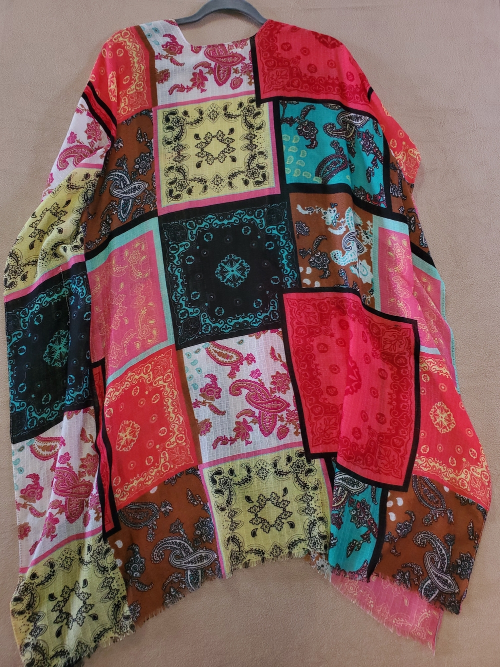 Do everything in love Multicolor Patchwork Paisley Kimono Top